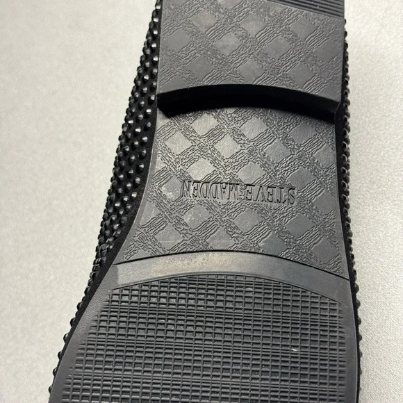 Steve Madden Black Studded Loafers - Picture 3 of 8